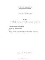 Sáng kiến kinh nghiệm một số biện pháp làm tốt công tác chủ nhiệm lớp 