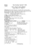 giáo án tiếng anh lớp 5 từ tuần 1 tuần 9  th hoàng hoa