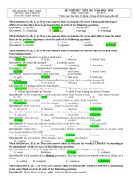 Đề minh họa tiếng Anh số 1