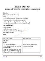 Giáo án Đạo đức 4 bài 11 Giữ gìn các công trình công cộng | Lớp 4 - Ôn Luyện