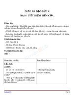 Giáo án Đạo đức 4 bài 4 Tiết kiệm tiền của | Lớp 4 - Ôn Luyện