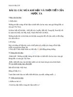 Giáo án Địa lý 8 bài 32 Các mùa khí hậu và thời tiết của nước ta | Lớp 8, Địa lý - Ôn Luyện