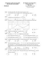 Đề thi học kì 1 môn Toán lớp 12 năm 2019 THPT Nguyễn Bính chọn lọc | Toán học, Lớp 12 - Ôn Luyện