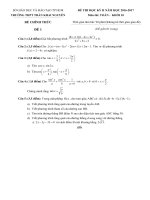 Bài kiểm tra có đáp án chi tiết học kỳ 2 môn Toán lớp 10 trường THPT Trần khai nguyên năm học 2016 - 2017 | Toán học, Lớp 10 - Ôn Luyện