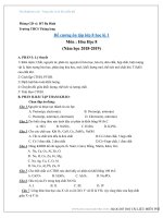 Đề cương ôn tập hóa 8 học kì 1 năm học 2018 – 2019 trường THCS Thăng Long