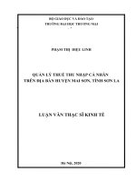 Quản lý thuế thu nhập cá nhân trên địa bàn huyện mai sơn, tỉnh sơn la 