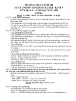 Đề cương ôn tập kiểm tra học kì 1 môn Địa lí lớp 9 năm học 2020-2021 – Trường THCS Tân Bình