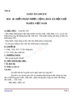 Giáo án GDCD 8 bài 20 Hiến pháp nước Cộng hòa xã hội chủ nghĩa Việt Nam | Lớp 8 - Ôn Luyện