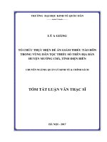Tổ chức thực hiện đề án giảm thiểu tảo hôn trong vùng dân tộc thiểu số trên địa bàn huyện Mường Chà, tỉnh Điện Biên