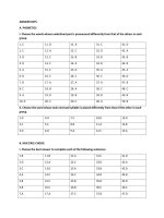 đáp án môn tiếng anh khối 6 bài tập ôn tập lần 1  thcs thanh liệt