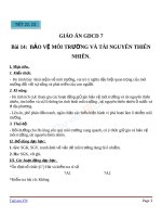 Giáo án GDCD 7 bài 14 Bảo vệ môi trường và tài nguyên thiên nhiên | Lớp 7 - Ôn Luyện