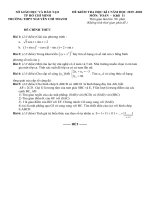 Đề kiểm tra học kì 1 môn Toán lớp 11 năm học 2019-2020 – Trường THPT Nguyễn Chí Thanh (Đề chính thức)