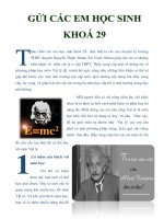 GỬI CÁC EM HỌC SINH KHOÁ 29