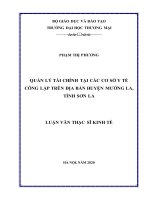 Quản lý tài chính tại các cơ sở y tế công lập trên địa bàn huyện mường la tỉnh sơn la 