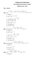 Đề cương ôn tập toán 9 học kì 1 năm học 2018 – 2019 trường THCS Thanh Quan