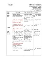 GIÁO ÁN TUẦN 19 CHỦ ĐỀ THẾ GIỚI THỰC VẬT