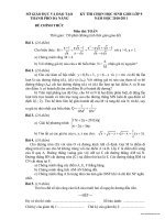 Đề thi chọn HSG toán lớp 9 năm học 2010 – 2011 thành phố Đà Nẵng có đáp án