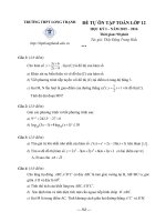 Một đề tự kiểm tra đánh giá cho học sinh 12