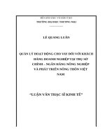 Quản lý hoạt động cho vay đối với khách hàng doanh nghiệp tại trụ sở chính   ngân hàng nông nghiệp và phát triển nông thôn việt nam 