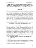 ẢNH HƯỞNG CỦA BAO POLYETHYLENE KẾT HỢP VỚI BẢO QUẢN LẠNH ĐẾN PHẨM CHẤT VÀ THỜI GIAN TỒN TRỮ TRÁI QUÝT HỒNG (CITRUS RETICULATA BLANCO CV. HONG)
