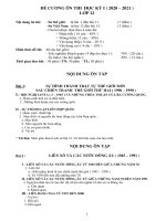 Đề cương ôn thi học kì 1 môn Lịch sử lớp 12 năm học 2020-2021