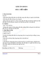 Giáo án GDCD 6 bài 3 Tiết kiệm | GDCD, Lớp 6 - Ôn Luyện