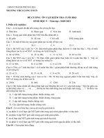 ĐỀ CƯƠNG ÔN TẬP HKI MÔN SINH KHỐI 9 NĂM HỌC 2020-2021