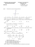 Đề thi học kì 1 môn Toán lớp 12 năm 2019 THPT nguyễn bính - Mã 121 | Toán học, Lớp 12 - Ôn Luyện