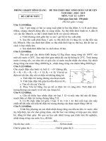 Đề thi chọn học sinh giỏi cấp huyện môn vật lý lớp 9 năm 2018 - 2019 phòng GDĐT bình giang | Vật lý, Lớp 9 - Ôn Luyện