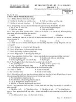 Đề thi học kì 1 môn GDCD 10 năm 2020-2021 có đáp án - Trường THPT Vĩnh Yên