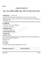 Giáo án GDCD 8 bài 18 Quyền khiếu nại tố cáo của công dân | Lớp 8 - Ôn Luyện