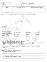 Toán 6 đề kiểm tra 1 tiết BÀI KIỂM TRA MÔN HÌNH HỌC