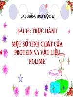 Bài giảng Hóa học 12 bài 16 Thực hành Một số tính chất của protein và vật liệu của polime | Lớp 12, Hóa học - Ôn Luyện