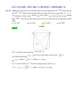 Đáp án trắc nghiệm chương 2 môn toán hình học lớp 12 mức độ 1 | Toán học, Lớp 12 - Ôn Luyện
