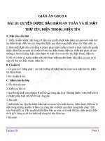 Giáo án GDCD 6 bài 18 Quyền được bảo đảm an toàn và bí mật thư tín điện thoại điện tín | GDCD, Lớp 6 - Ôn Luyện