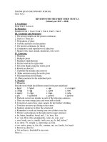 Đề cương ôn tập tiếng anh 6 học kì 1 năm học 2017 – 2018 trường THCS Thanh Quan