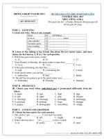 Đề thi giao lưu HSG tiếng anh lớp 6 năm học 2016 – 2017 huyện Tam Dương có đáp án