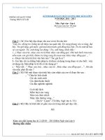 Đề thi học kì 2 ngữ văn 6 năm học 2011 – 2012 trường THCS Lê Lợi có đáp án