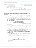 Đề thi HSG ngữ văn lớp 7 năm học 2017 – 2018 huyện Yên Lạc có đáp án