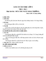 Giáo án Âm nhạc 8 bài 1 Học hát Mùa thu ngày khai trường | Lớp 8, Âm nhạc - Ôn Luyện