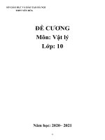 Đề cương ôn tập Vật lý lớp 10 THPT Yên Hòa đầy đủ chi tiết | Vật Lý, Lớp 10 - Ôn Luyện