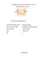 ĐỒ án QUẢN TRỊ KHO HÀNG