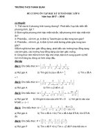 Đề cương ôn tập toán 8 học kì 2 năm học 2017 – 2018 trường THCS Thanh Quan