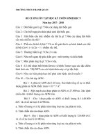 Đề cương ôn tập sinh 9 học kì 1 năm học 2017 – 2018 trường THCS Thanh Quan