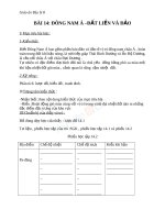 Giáo án Địa lý 8 bài 14 Đông Nam Á - đất liền và hải đảo | Lớp 8, Địa lý - Ôn Luyện