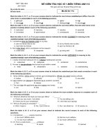 Đề thi học kì 1 môn Tiếng Anh lớp 12 THPT Yên Hòa chọn lọc - Mã đề 174 | Tiếng Anh, Lớp 12 - Ôn Luyện