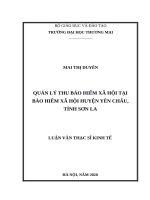 Quản lý thu bảo hiểm xã hội tại bảo hiểm xã hội huyện yên châu, tỉnh sơn la 