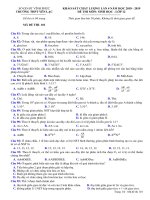 Đề thi khảo sát chất lượng môn Sinh lớp 12 chọn lọc | Lớp 12, Sinh học - Ôn Luyện