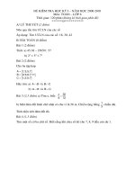 Toán 6 đề thi đề kiểm tra ĐỀ KIÊM TRA HỌC KỲ I – NĂM HỌC 2000-2001  Môn_ TOÁN – LỚP 6