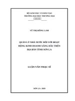 Quản lý nhà nước đối với hoạt động kinh doanh xăng dầu trên địa bàn tỉnh sơn la 